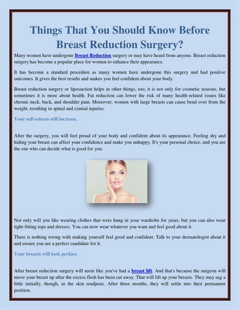 PPT Things That You Should Know Before Breast Reduction Surgery