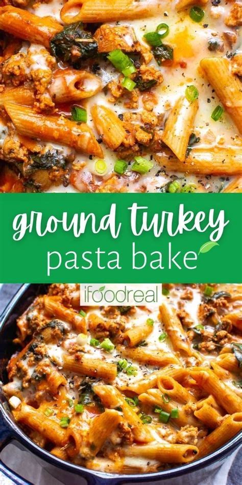 Ground Turkey Pasta Bake Is A Casserole Recipe Made Healthy With Ground