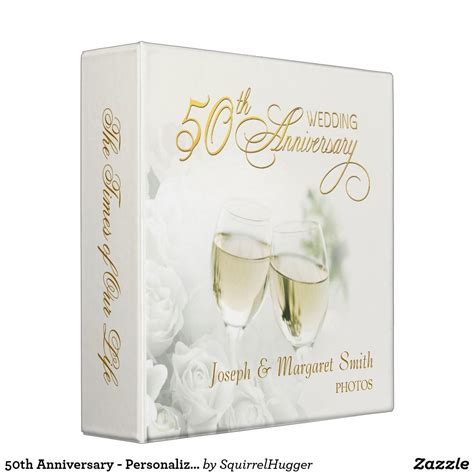 50th Anniversary Personalized Album 3 Ring Binder Zazzle Personalized Anniversary