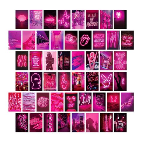 Buy Neon Wall Collage Kit Aesthetic Pictures 70pcs Wall Decor For