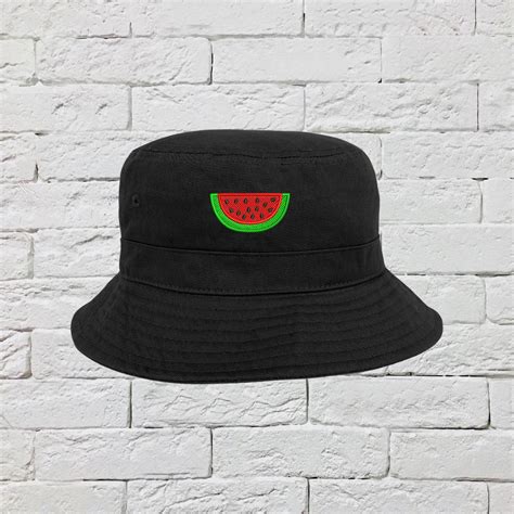 Watermelon Bucket Hat Melon Sun Hat Fisherman Bucket Hat Embroidered