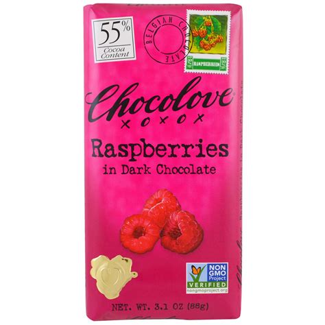 Chocolove Raspberries In Dark Chocolate 31 Oz 88 G