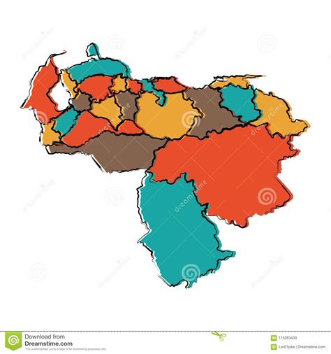 Carte Politique Du Venezuela Illustration De Vecteur Illustration Du