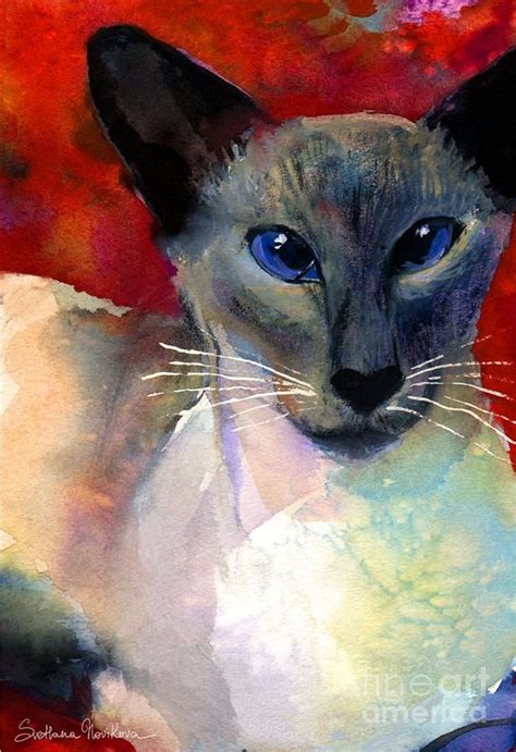 Cats Siamese Art Bing Images Pet Portraits Cat Painting Siamese Cats