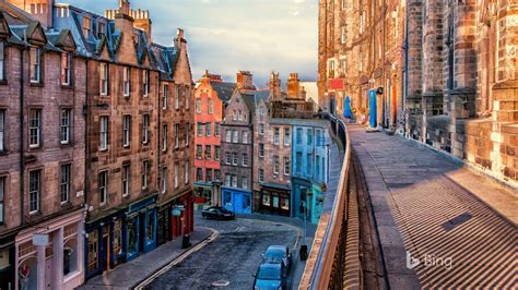 West Bow Street In Edinburgh Scotland 2016 Bing Desktop Wallpaper