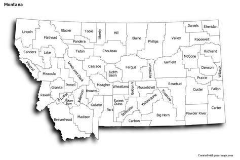 Sample Maps For Montana Black Whiteshadowy Map Montana Map Maker