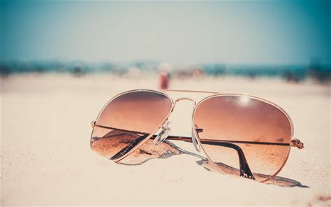 Download Wallpapers Sunglasses Sand Beach Summer Sunglasses On Sand