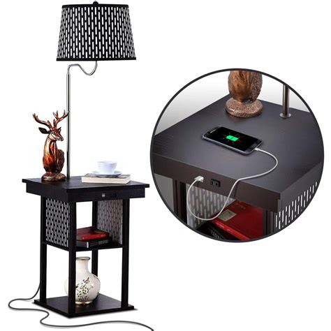 Brightech Madison Narrow Nightstand With Built In Lamp Usb Port