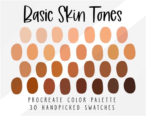 Skin Tones Palette Procreate Color Palette Portrait Color Etsy Unique