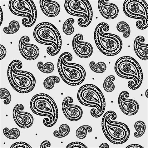 Black And White Paisley Design Vector Free Download