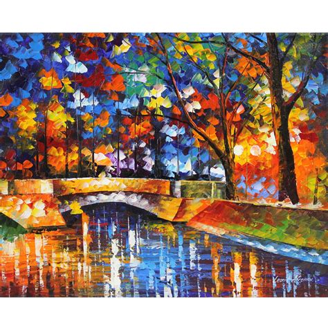 Leonid Afremov S Bridge Of Impressions Original Oil On Canvas Ebay