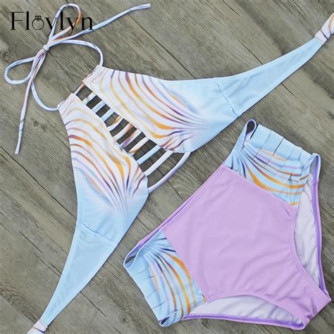 floylyn summer tank top cut out patchwork bikini set high waist brazilian bikini swimwear