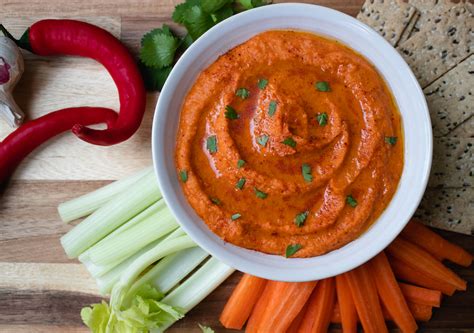 Spicy Roasted Red Pepper Hummus The Delicious Plate