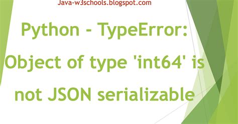 Python TypeError Object Of Type Int64 Is Not JSON Serializable