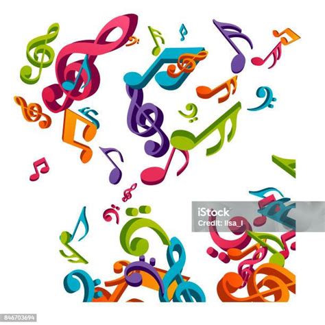 Explosion Of Colorful Music Notes Stock Photo Download Image Now