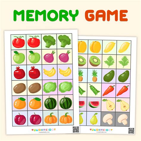 Free Printable Fruits And Veggies Memory Games Memory