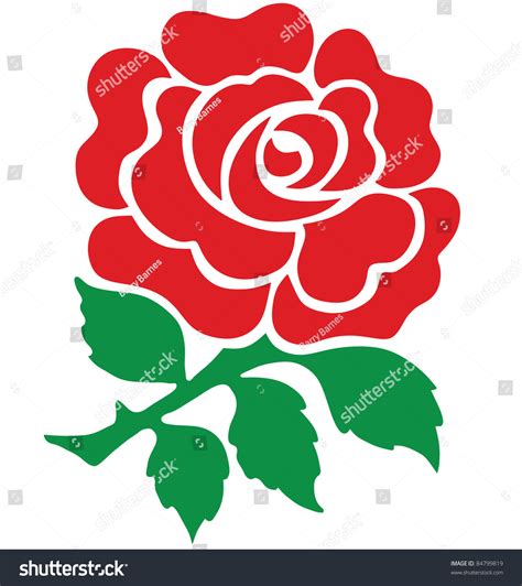 Red Rose National Emblem England Isolated Stock Illustration 84799819
