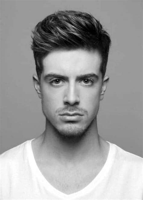 Guys with broad foreheads can go for a short crop mens hairstyles with thick, faded out fringe that will create the right balance to the whole look. 75 Men's Medium Hairstyles For Thick Hair - Manly Cut Ideas
