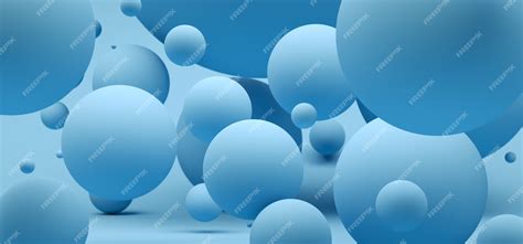 Premium Photo 3d Illustration Light Blue Spheres With Different