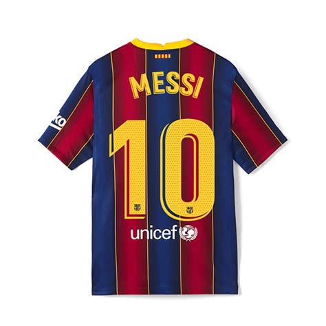 Bambino Calcio Lionel Messi 10 Kit Gara Home Rossa Blu Maglia 202021