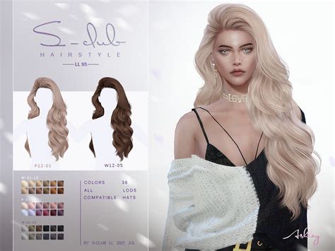 Long Curly Hairstyle By S Club The Sims Resource Sims Hairs