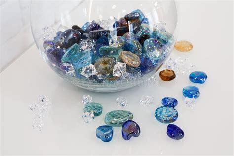 Home Design Decorative Glass Pebbles In Vase Stock Image Image Of