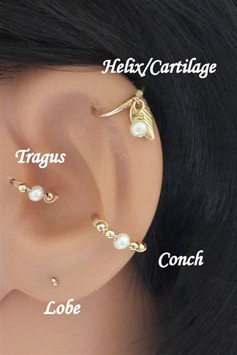 Freshwater Pearl Conch Piercing Gold Conch By HelenCollectionJewel