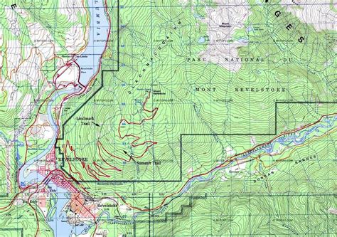 Topo Map Mount Revelstoke Eva Lake Miller Lake And Jade Lakes
