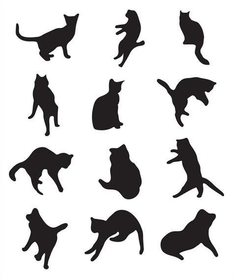 cat silhouette vector bundle 26305214 vector art at vecteezy