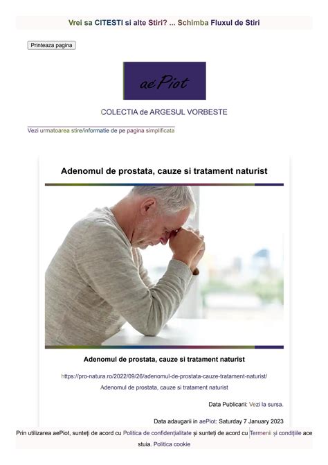 Adenomul De Prostata Cauze Si Tratament Naturist By Buletin Stiri Issuu