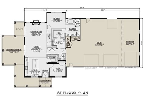 House Plan 5032 00119 Barn Plan 2765 Square Feet 3 Bedrooms 3