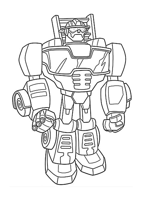 Heatwave bot coloring pages for kids, printable free - Rescue bots