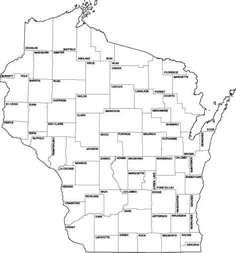 Wisconsin Outline Maps State Cartographers Office Uw