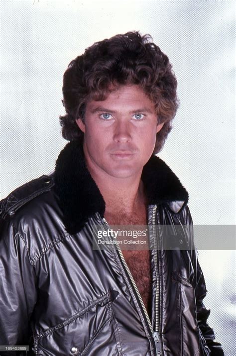 Actor David Hasselhoff Poses For A Portrait Session Wearing A Leather