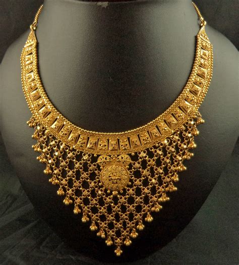 Maybe you would like to learn more about one of these? 22 Karat Gold Filigree Mat V design Choker - 22 : Gold ...