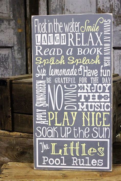 Pool Sign Personalized Pool Sign Pool Rule Sign Swimming Etsy
