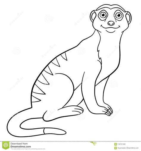 When you research information you must cite the reference. Coloring Pages. Little Cute Meerkat Smiles. Stock Vector ...