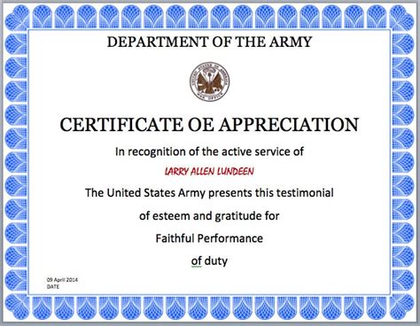 Army Certificate Of Completion Template 1 Professional Templates
