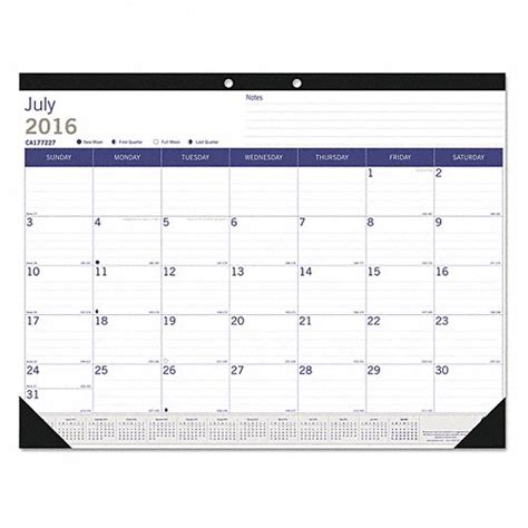 Blueline 22 In X 17 In Sheet Size White Monthly Desk Pad Calendar