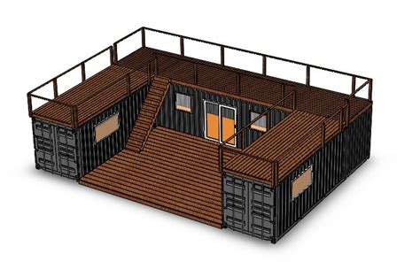 X Shaped House Design Container