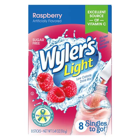 Wylers Light Raspberry Singles To Go Drink Mix 8 Ct