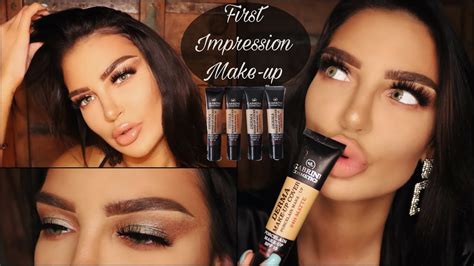 First Impression Full Coverage Foundation And Eye Makeup Tutorial Youtube