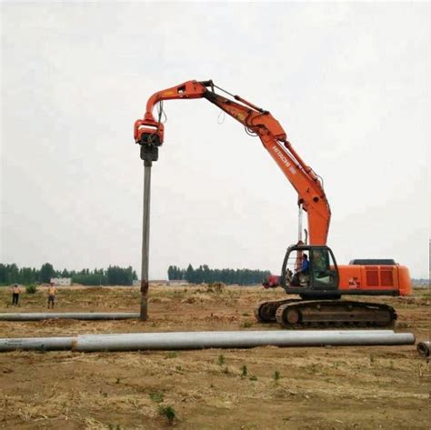 Vibratory Hammer Screw Pile Drilling Machine Cocok 20 24t Excavator V 250d