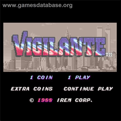 Vigilante Arcade Artwork Title Screen