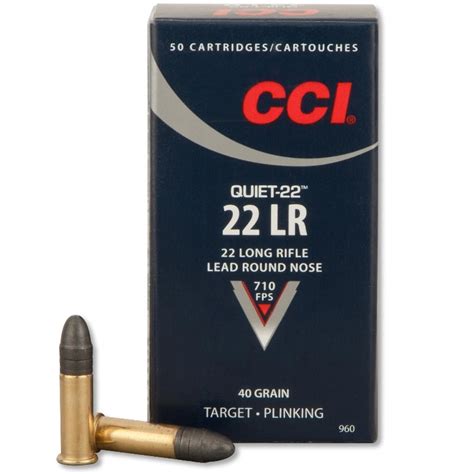 Cci Rimfire Ammunition Quiet 22 22 Long Rifle 22 Lr 40 Grain Lead