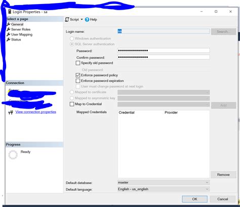 SQL Server Cannot Change Password For Sa