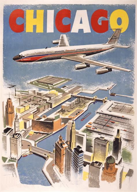 Chicago Retro Plakat Indret Med Retro Plakater Af Storbyer