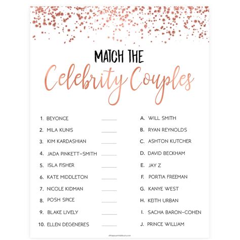 Famous Couples Game Free Printable Web Enjoy These Fun And Spicy Games With Your Loved One