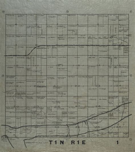 1914 Maricopa County Arizona Land Ownership Plat Map T1n R1e Arizona