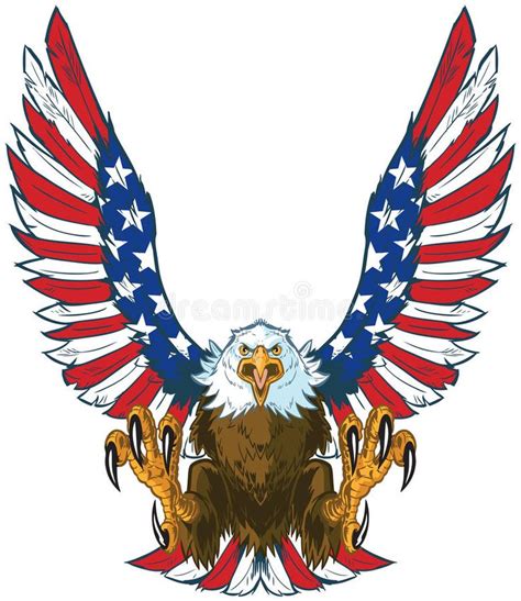 An Eagle With The American Flag Colors On Its Wings And Talons